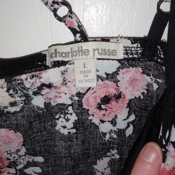 Charlotte Russe Floral Racer Back Midi Dress L - Picture 3 of 5